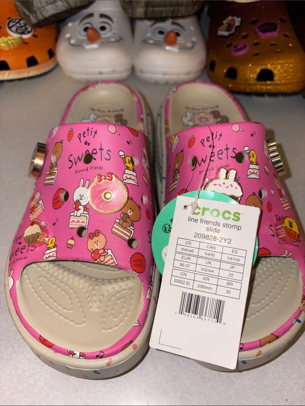 CROCS Line Friends Stomp Slide - Pink Sweets Print
